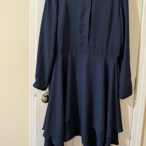Jules & Leopold Navy Asymmetrical Dress